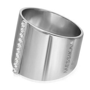 Messika 0.17Cttw Kate Diamond Wide Band Ring 18K white Gold Size 54 US 7